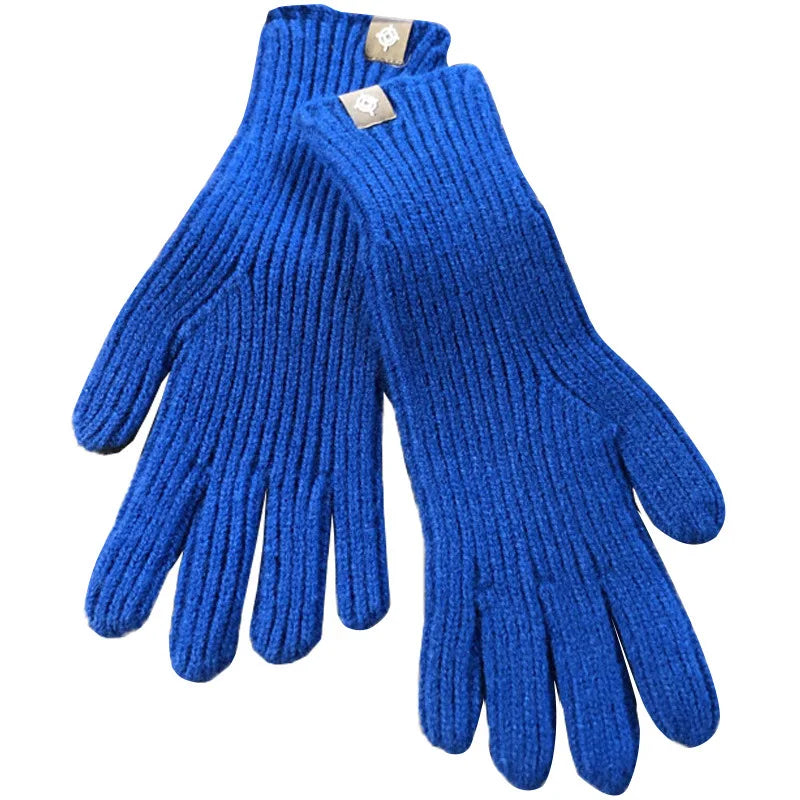 Fashion Touch Screen Knitted Gloves Women Winter Gloves Warm Riding Gloves Solid Fluffy Work Gloves Y2K Harajuku Kawaii Mittens