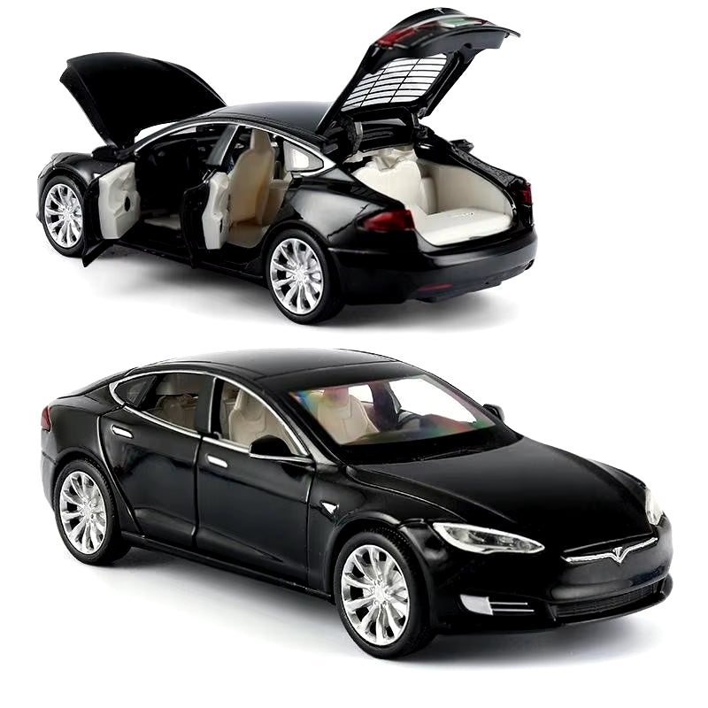 1/32 Tesla Cybertruck Pickup Model S Model X Model Y Toy Car Diecast Metal off Road Collection Pull Back Sound Light Gift Boy