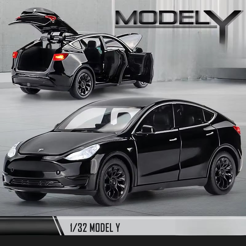 1/32 Tesla Cybertruck Pickup Model S Model X Model Y Toy Car Diecast Metal off Road Collection Pull Back Sound Light Gift Boy