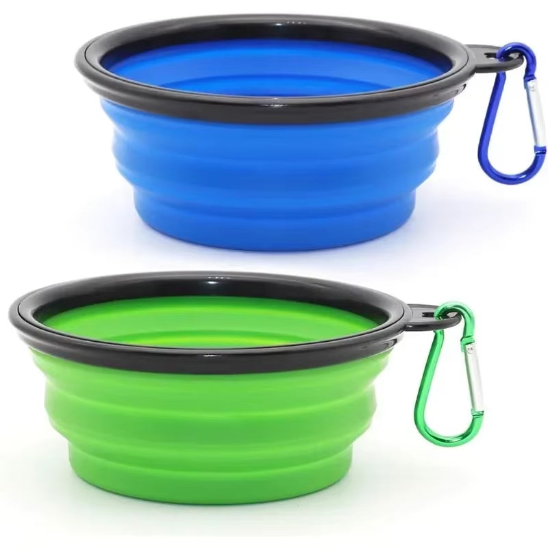 2 Pack Collapsible Dog Water Bowls for Cats Dogs, Portable Petfeeding Watering Dish for Traveling with 2 Carabiners