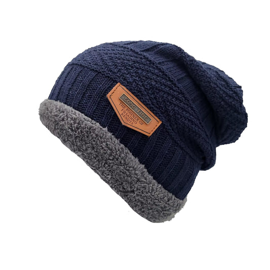 Beanies Men Winter Hat Women Knitted Hats for Men Cap Winter Beanie Caps Gorro Thick Warm Brimless Fur Bonnet Mens