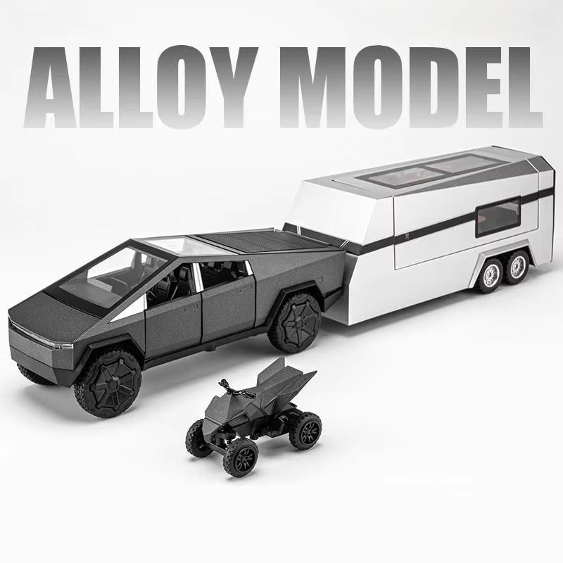 1/32 Tesla Cybertruck Pickup Model S Model X Model Y Toy Car Diecast Metal off Road Collection Pull Back Sound Light Gift Boy